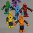 Robot Suction Cup Toys Pop Tubes | 6 PCS-Stretchy Sensory Fidget Toys for Kids Ages 3+ | Perfect for Travel, Party Favors,Autism, Stress Relief Stocking Stuffers