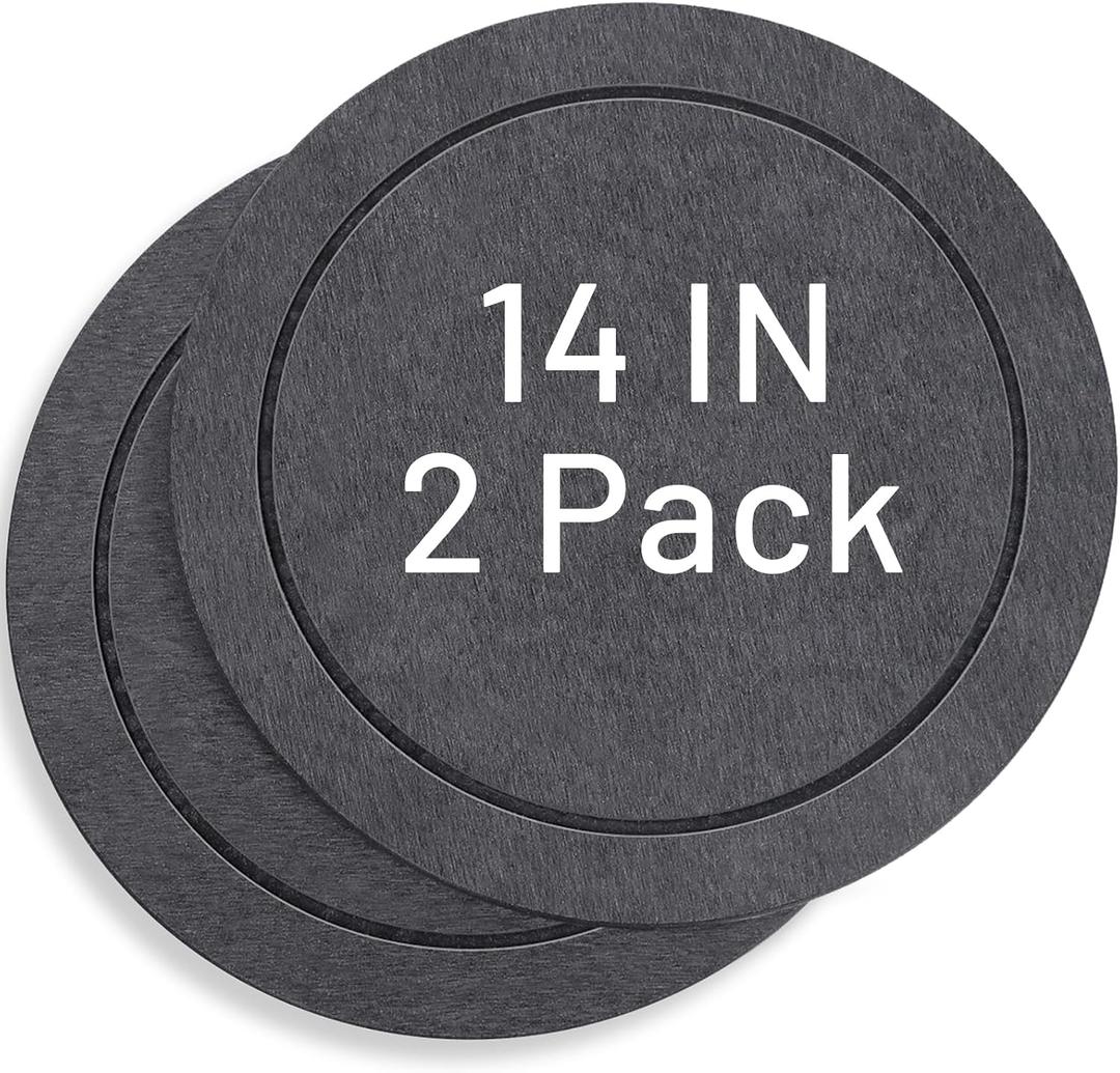 MUDEELA Diatomaceous Earth Plant Saucers for Indoor & Outdoor, 2 Pack of 14 Inches Round Plant Tray Plant Dish Pant Plate to Catch Water for Flower and Plant Pot, Instant Drying Stone Drainage Tray