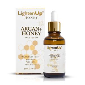 Lighten-Up Honey, Skin Brightening Serum - 1 fl oz / 30ml - Formulated to Fade Dark Spots, Skincare Serum - with Agran Oil, Aloe Vera & Rose Water