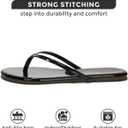 Project Cloud Flip Flops for Women - Memory Foam Flats Summer Sandals for Women 2025 - Vegan Leather Lightweight Womens Sandals Summer Beach Essentials Slides (Black)