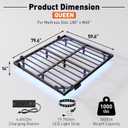 AGXI Floating Bed Frame Queen with LED Lights and Charging Station, 14 Inch Queen Modern Bed Frame Easy Assembly No Box Spring Needed