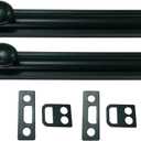 QCAA Solid Brass Surface Bolt 4", Matte Black, Made in Taiwan, 2 Pack