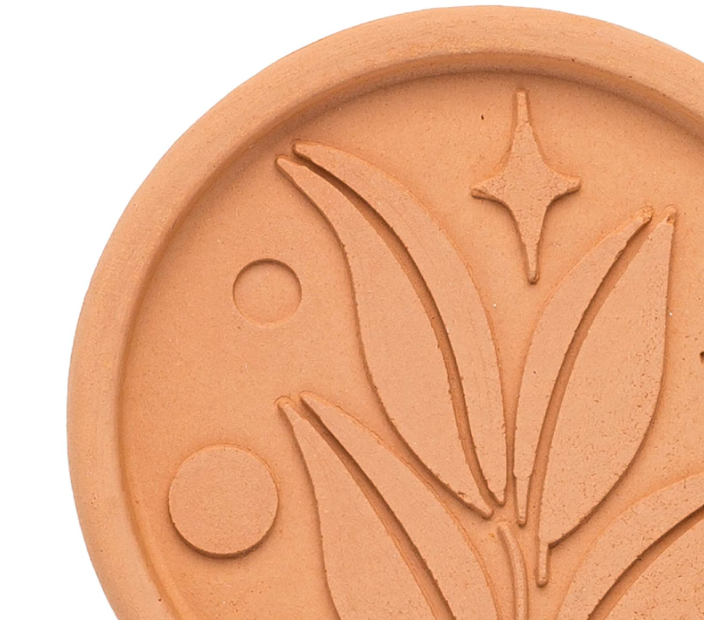Goodful Brown Sugar Saver and Softener Disc with Elegant Leaf Design, Multiple Uses for Food Storage Containers, Reusable and Food Safe, Terracotta,