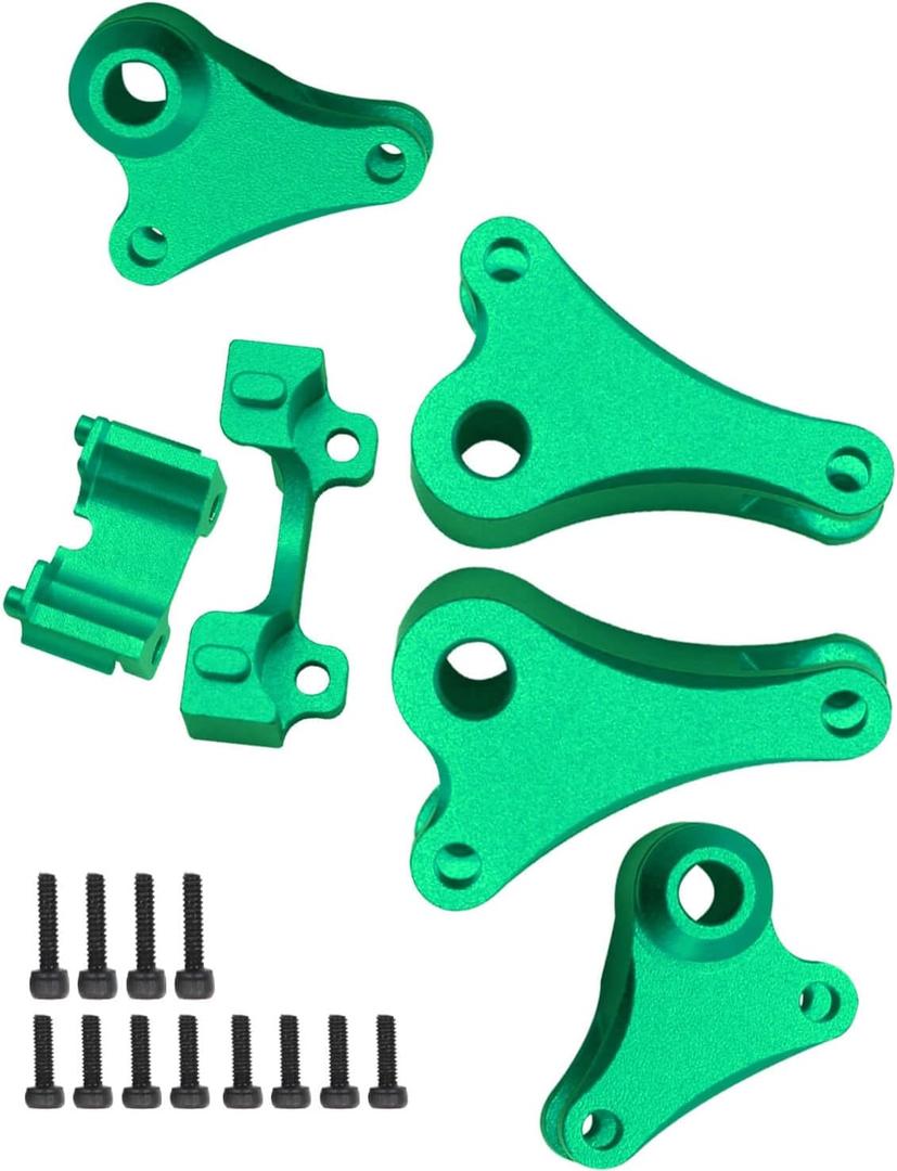 Front Rear Rocker Arms Upgrades Part for 1/16 E-REVO/Mini Slash,Aluminum Front Rear Rocker Arms Hops Ups,for 1/16 E-REVO 71076-3;Mini Slash 70054-1,Green