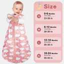 GUNTAIL Baby Sleep Sack 12-18 Months Baby Wearable Blanket 100% Rayon Cotton 2-Way Zipper Toddler Sleeping SackComfy Soft Lightweight TOG 0.3Cloud