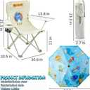 2 Pack Kids Camping Chair - Kids Beach Chair with Umbrella - Foldable Storage Cup Holder Durable, wear-Resistant, Non-Slip, Lightweight Design for Beach, Patio, Outdoors, Lawn (Pink+Blue), 10.6 inches x 10.6 inches