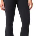 Colorfulkoala No Front Seam Flare Leggings Dreamlux High-Waisted Workout Yoga Pants for Women  31.5" Inseam (M, Black)