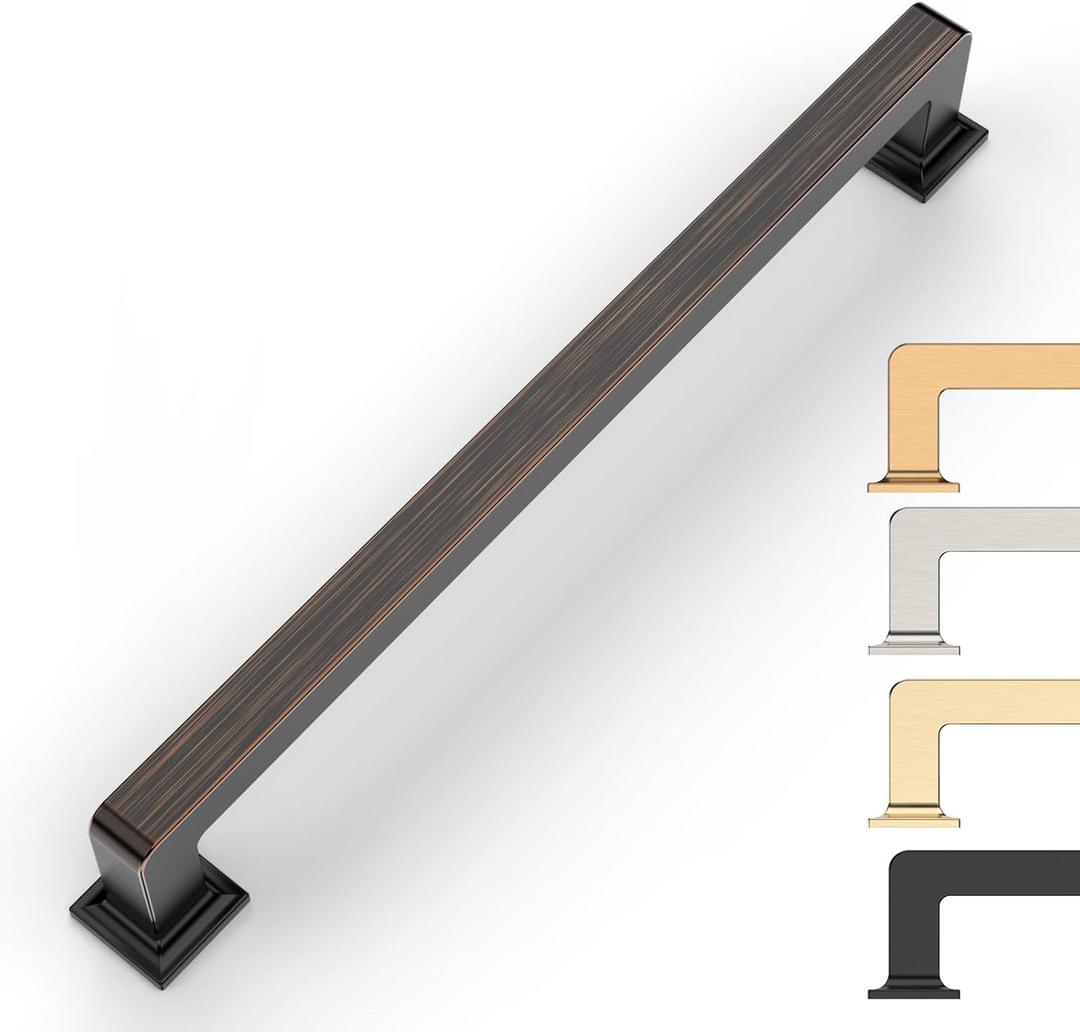 10 Pack 6.25 Inch Oil Rubbed Bronze Cabinet Pulls - Kitchen Cabinet Hardware With Handles for Cabinets and Cupboards