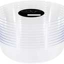 PLASTICPRO [30 Pack 16 OZ Bowls] Edge Collection Clear Plastic Party Bowls Premium heavyweight Elegant Disposable Tableware Dishes