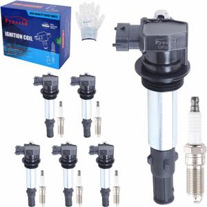 UF375 High-Performance Ignition Coils & Iridium Spark Plugs Set of 6 for 3.6L V6 2004-2009 Cadillac CTS STS SRX Buick Allure LaCrosse Rendezvous Chevy Traverse GMC Acadia (UF375+Spark Plugs)