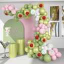 Soonlyn Pink Green Bow Balloon Arch Garland Kit for a Tini Bit Older Birthday, Metallic Green Balloons for Mar Tini Party Decorations Baby Shower, Bachelorette, Bridal Shower,Wedding