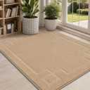 BEQHAUSE Door Mat 32" x 48", Non-Slip Door Mats Indoor Entryway Rugs Washable Low-Profile Absorbent and Stain Resist Floor Mats, Dog Door Mat for Front Back Door, Mud Wet Shoes & Paws, Beige