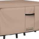 ULTCOVER Rectangular Patio Heavy Duty Table Cover - 600D Tough Canvas Waterproof Outdoor Dining Table and Chairs General Purpose Furniture Cover Size 76L x 54W x 28H inch