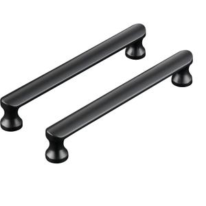 5 Pack Black Cabinet Handles 3-3/4 Inch Hole Spacing Black Kitchen Cabinet Handles Matte Black Cabinet Pulls Kitchen Hardware for Cabinet