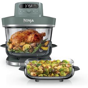 Ninja Crispi Pro 6-in-1 Glass Air Fryer | 450F, Nontoxic, 6qt & 2.5qt Containers & Lids | Microwave, Freezer, Dishwasher Safe | Max Crisp, Air Fry, Bake, Roast, Recrisp, Dehydrate | Ash Grey, AS101DG, 6 Quarts