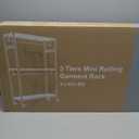 M MZG Heavy Duty Rolling Garment Rack 3 Tiers Adjustable Wire Shelving Clothes Rack with 2 Rods and Side Hooks, Storage Closet Clothing Rack with Wheels Black 17.7" D x 47.2" W x 83.6" H