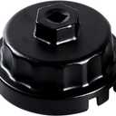 Oil Filter Wrench, 14 Flute Heavy Duty Oil Filter Cap Remover for 2.5-5.7L Engine, Universal Automotive Repair Socket Tool for Most Vehicle Models (Black)