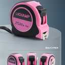 Lichamp Tape Measure 25 Feet, Pink Tape Measure 3 Pack 25ft x 1in with 1/8 Fractions, 0325PK