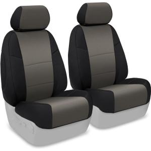 Coverking Custom Fit Front 50/50 Bucket Seat Cover for Select Toyota 4Runner Models - Neosupreme (Charcoal with Black Sides)