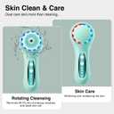 UMICKOO Electric Facial Cleansing Brush, 2-Way Rotating Face Scrubber for Daily & Deep Cleaning, 3 Modes, 5 Brush Heads, Rechargeable, IPX7 Waterproof for All Skin Types