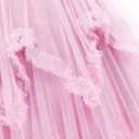 C-ZOFEK Women's Tulle Skirt, High Low Ruffle Layered Fairy Skirt for Dress Costume(Multicolor) (Pink)