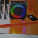 Karaoke Machine, Portable Bluetooth Speaker with 2 Wireless Microphones for Adults & Kids with Lights, Karaoke Microphone with PA System Supports USB/TF/FM/AUX for Home Party Home System Packages (Black)