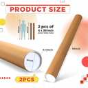 Dunzoom 2 Pack 4 x 36 Inch Mailing Tubes 0.12" Thick Kraft Paper Poster Tube with Plastic Caps for Mailing Storing Rolled Goods Storage of Art Craft Document