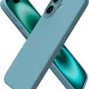 ORNARTO Compatible with iPhone 16 Case 6.1", Slim Liquid Silicone 3 Layers Full Covered Soft Gel Rubber Shockproof Phone Case, Protective Cover with Anti-Scratch Microfiber Lining-Cactus