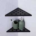 Xiarnotogi Recessed Corner Shower Shelf, 10" SUS304 Stainless Steel, Heavy Duty Shower Shelf, Grout in Bathroom Shelves for Tile Walls (2 Pack, Rectangle Matte Black)