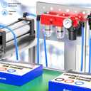 TAILONZ PNEUMATIC 1/4 Inch NPT 150PSI 3 in 1 Air Filter Pressure Regulator Combo Piggyback, Air Tool Compressor Filter, 5 Micron Filter Element(Manual Drainage)