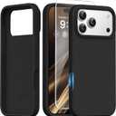 GONEZ Magnetic for iPhone 17 Pro Case, [Compatible with MagSafe] Anti-Scratch Microfiber Lining & Screen Protector, Silicone Camera Control, Shockproof Slim Phone Cover 6.3 inch, Black