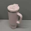 40 oz Tumbler with Handle and Straw: Stainless Steel Insulated Tumbler Keeps Cold for 24 Hours, Leakproof Travel Cup Fits in Cup Holder and BPA-Free, Cotton Candy