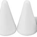 FINGERINSPIRE 4Pcs Porcelain Ring Holder Tower White Ceramic Cone Shape Decorative Display Stand for Jewelry Display Porcelain Ring Setting for Jewelry Wedding Ring (1"x2"/3x5cm)