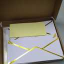 Gueevin 100 Pack White Stationery Set with Envelopes and Stickers Gold Border Letter Paper and Envelopes Set #10 Business Envelope 8.5x11 Paper Sheets and Stickers for Letter Writing Invitation