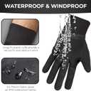 OGLOVE Kids Waterproof Soccer Field Gloves Thermal Youth Sports Gloves with Anti-Slip Grip and Touchscreen for Soccer, Lacrosse, Running and Cold Weather (Black, M)