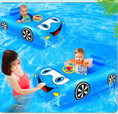 Toddler Floaties 20-30 Lbs Inflatable - 3D Car Design, Blue 