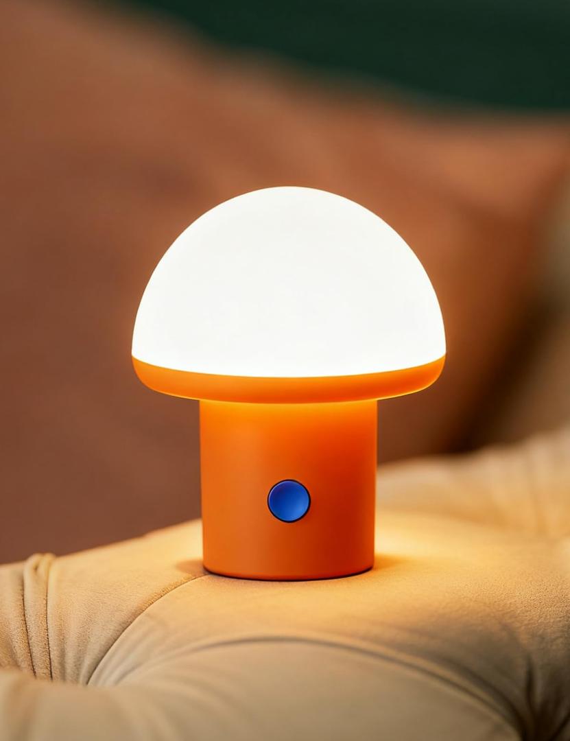 Sgohevn LED Night Light for Bedroom - Cute Mushroom Mini Desk Lamp with 3 Brightness Levels, USB Rechargeable & Portable Bedside Lamp for Kids and Nursery Christmas Gifts for Birthday