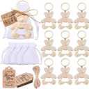 Bottle Openers Baby Shower Return Favors for Guests Cute Bottle Opener Decorations and Souvenirs with Organza Bags Tags for Theme Party Favors (Retro Style,73 pieces) (Teddy bear)