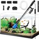 6-in-1 Electric Aquarium Gravel Cleaner  530GPH Powerful Fish Tank Vacuum with Sand Washer, Water Changer & Debris Remover, Quiet 32W Pump (Blue)