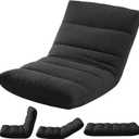 DUMOS Folding Floor Chair, 14-Position Adjustable Backrest Floor Seating
5.9'' Thick Cushion Floor Seat with Teddy Velvet and Steel Frame for Adults, Kids, Reading, Meditation, Viedo Game, Black