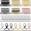 Swivel Clasp Hooks, Anezus 80Pcs Key Chain Clip Hooks, D Ring Clip Lanyard Hardware for Keychain Making, Lanyard Making, Purse Hardware, DIY Craft (3/4 Inside Width)