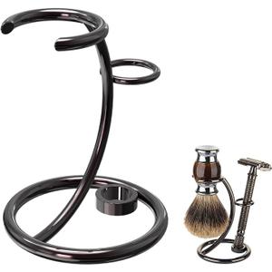 Linkidea Shower Shaving Brush Stand, Safety Razor Holder, Compatible with Vikings Blade Chieftain, Emperor Augustus Razor (Brushed Nickel)