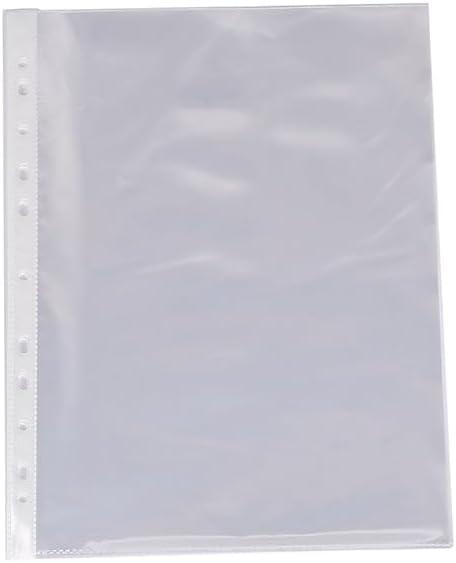 Clear Sheet Protectors, 100 Pieces per Set, Size 235mm x 305mm (9.25in × 12in), 11-Hole Punched for Ring Binders, Document Storage