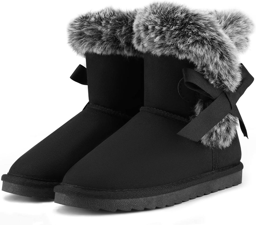 K KomForme Girls Kids Snow Boots Warm Fur Lined Slip On Outdoor Winter Shoes Lightweight ComfyLittle/Big Kids (10 Toddler)