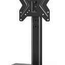 Universal Swivel TV /Table Top TV Stand for 19 to 43 inch TVs with 90 Degree Swivel, 4 Level Height Adjustable, Heavy Duty Tempered Glass Base, Holds up to 99LBS HT02B-001, 13 x 9 x 19.5 inches (For 19"-43" TVs)