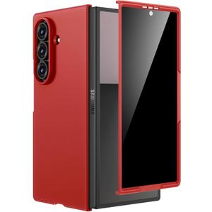 Maxdara for Z Fold 7 Case, [Built in Privacy Screen Protector] [Slim Fit] Shockproof Hard PC Protective Phone Cover for Samsung Galaxy Z Fold 7 5G (Red)