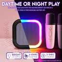 Mini Karaoke Machine for Kids Adults, Portable Bluetooth Speaker with 2 Wireless Microphones, LED Lights, Singing System for Family Home Party, Voice Changer, Boys Girls Karaoke Machine with Speaker