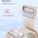 Braided Cartoon Magnetic Clasp Band Compatible with Apple Watch Bands 40/38/41/42/44/45/46/49mm Women Men, Stretchy Elastic Nylon Woven Strap for iWatch Series 11 10 9 8 7 6 5 4 SE/Ultra 3 2 1
