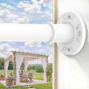 Tension Curtain Rod 31 to 124 in Extra Long Curtain Rod Adjustable Heavy Duty White Spring Shower Curtain Rod for Bathroom Windows Room Divider Never Rust