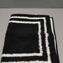 Uphome Bath Mat for Bathroom, 18x26 Modern Black Bathroom Rug Non Slip Machine Washable, Soft Plush Microfiber Absorbent Bathroom Mat for Tub, Shower, Floor, Sink